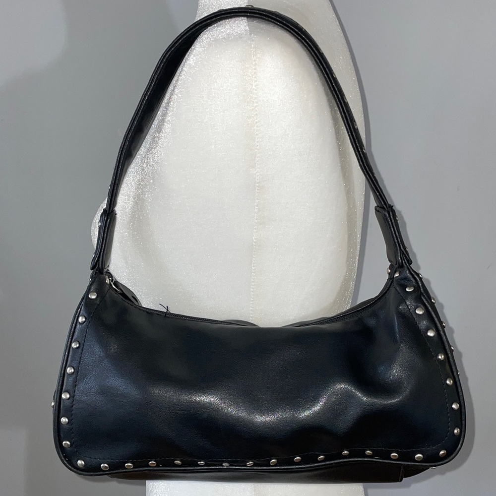 Y2K Nine West Faux Leather Black Hobo Bag